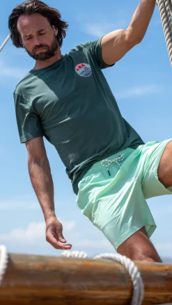 Plain swim shorts - Teal Green