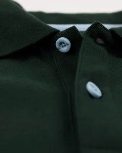 Polo shirt stretch cotton - Dark Pine