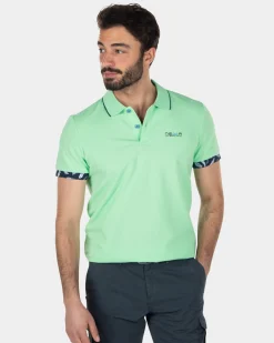 Polo shirt stretch cotton - Sea Green