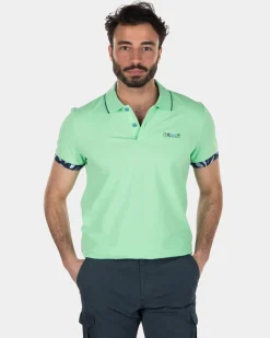 Polo shirt stretch cotton - Sea Green