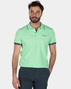 Polo shirt stretch cotton - Sea Green