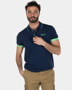 Polo shirt stretch cotton - Key Navy