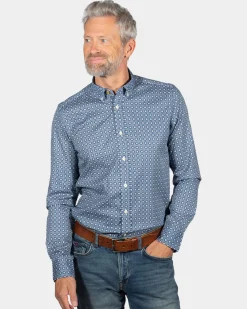 Printed long sleeved shirt Rotootuauru - Storm Blue