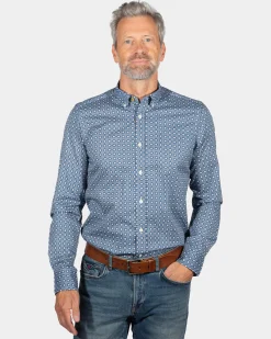 Printed long sleeved shirt Rotootuauru - Storm Blue