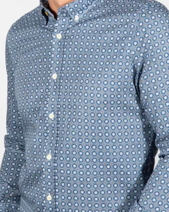 Printed long sleeved shirt Rotootuauru - Storm Blue