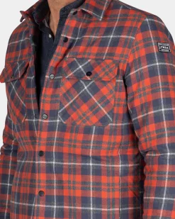 Red checkered flannel padded shirt - Reef Red