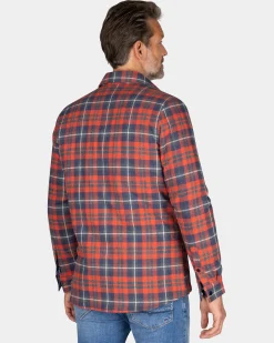Red checkered flannel padded shirt - Reef Red