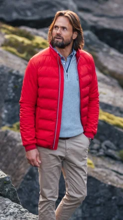 Red polyester bomber jacket - Reef Red