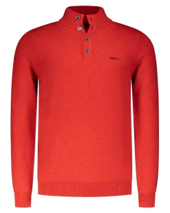Red sweater with buttons - Reef Red