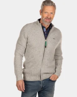 Rib knitted cardigan Dry - Dusty Ecru
