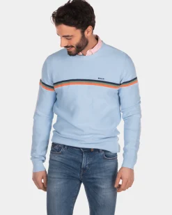 Round neck pullover light blue - Bright Sky