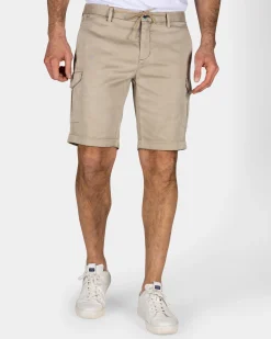 Sand-Colored Cargo Shorts with Stretch