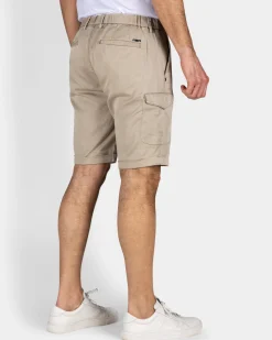 Sand-Colored Cargo Shorts with Stretch
