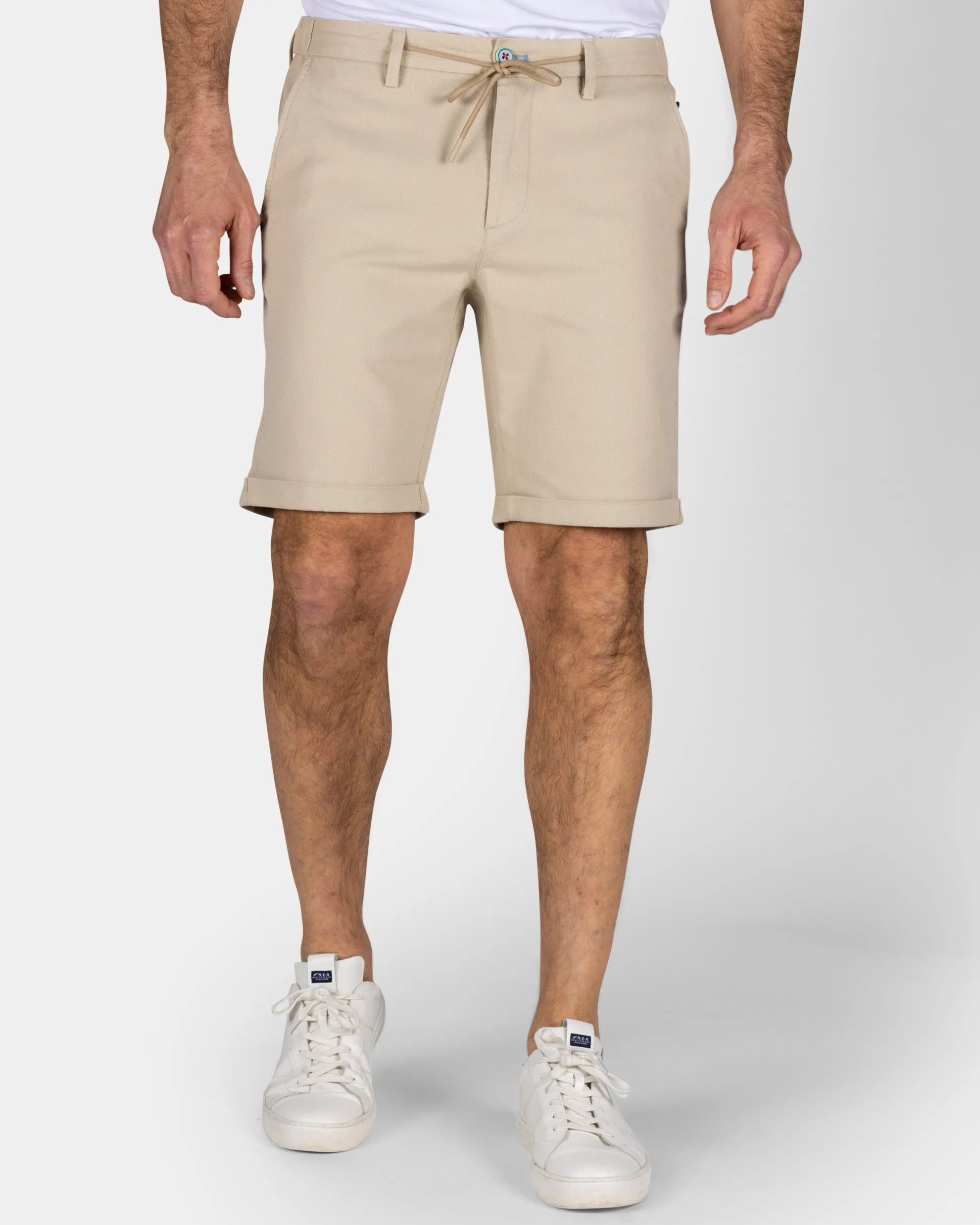 Sand-Colored Chino Shorts with Stretch