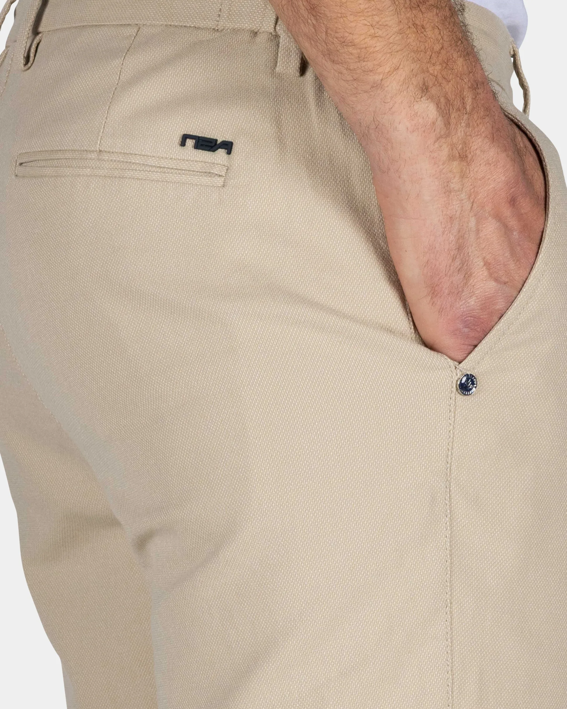 Sand-Colored Chino Shorts with Stretch