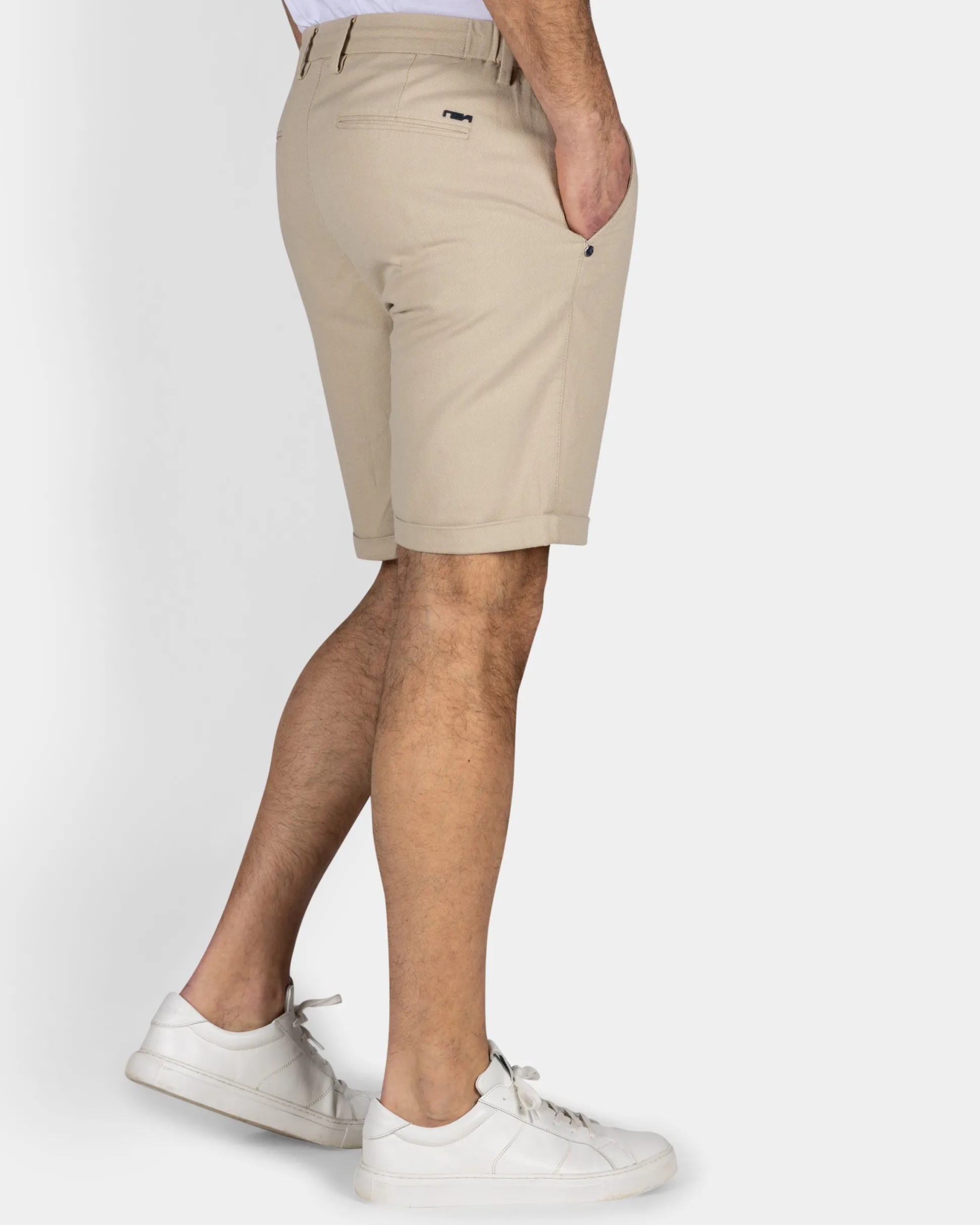 Sand-Colored Chino Shorts with Stretch