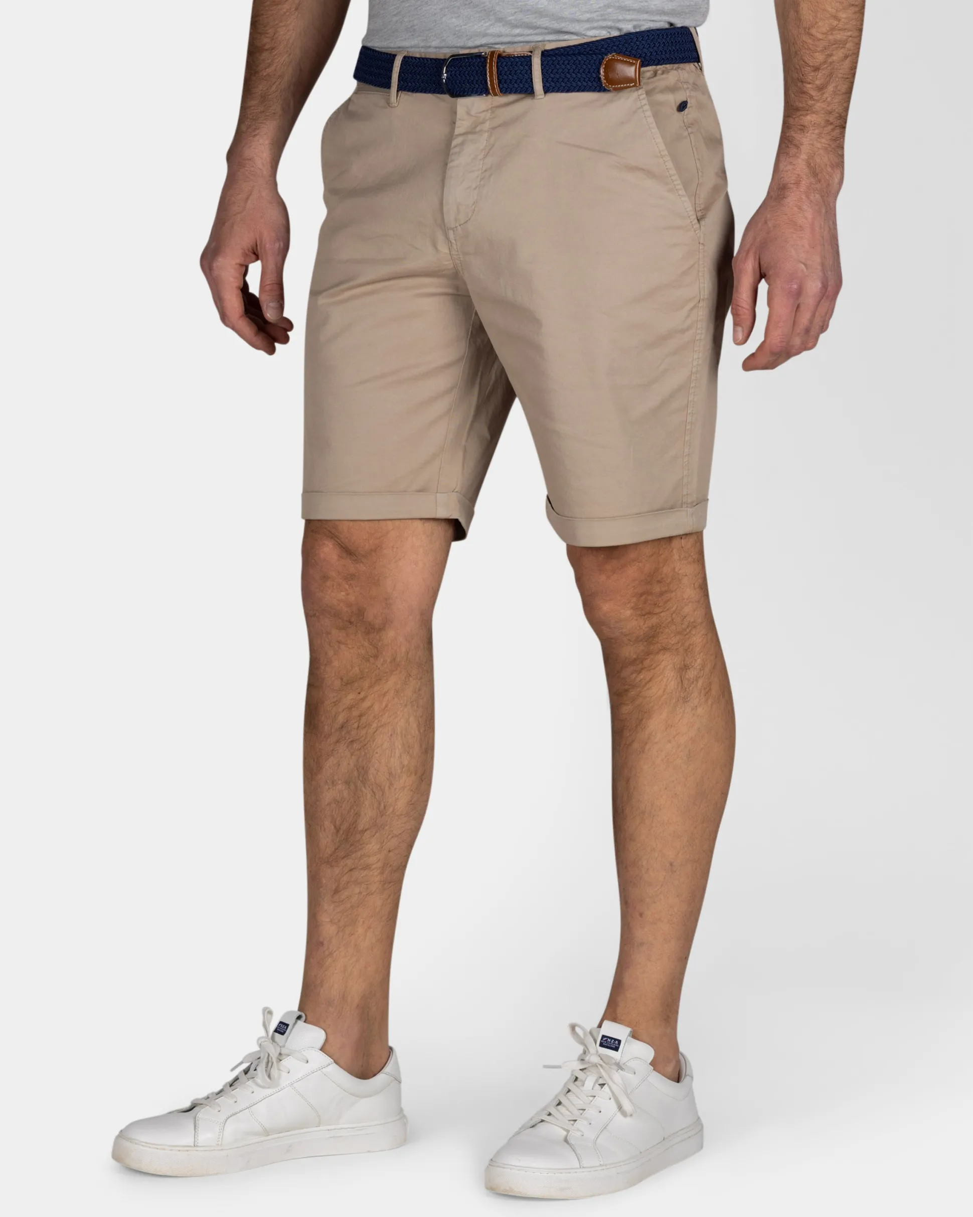 Sand-Colored Cotton Chino Shorts