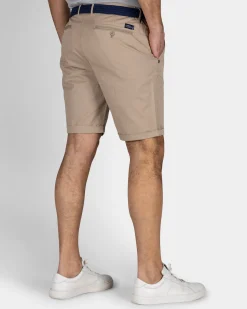 Sand-Colored Cotton Chino Shorts