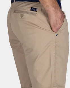 Sand-Colored Cotton Chino Shorts