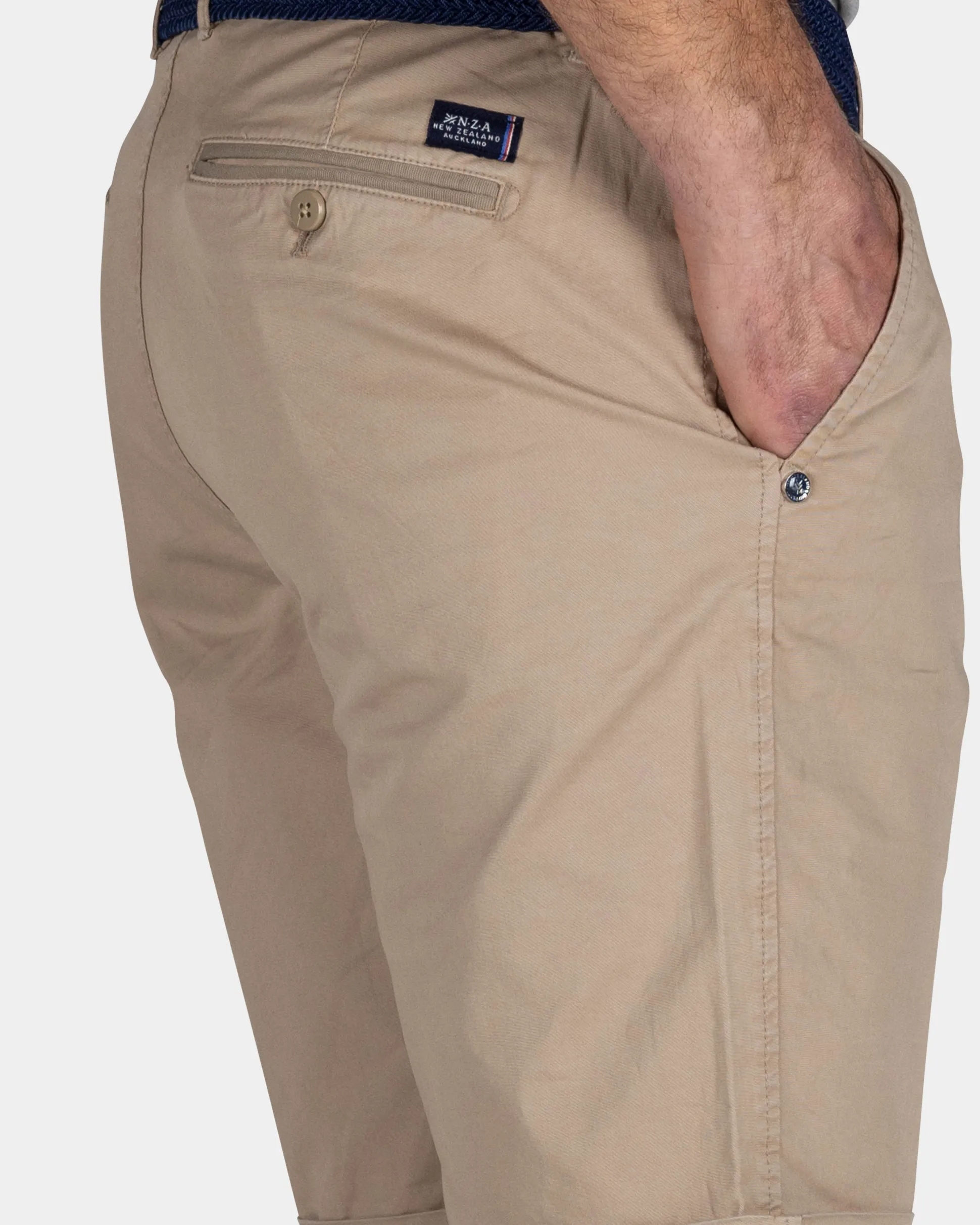 Sand-Colored Cotton Chino Shorts