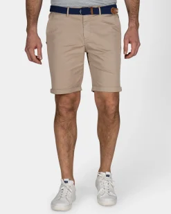 Sand-Colored Cotton Chino Shorts