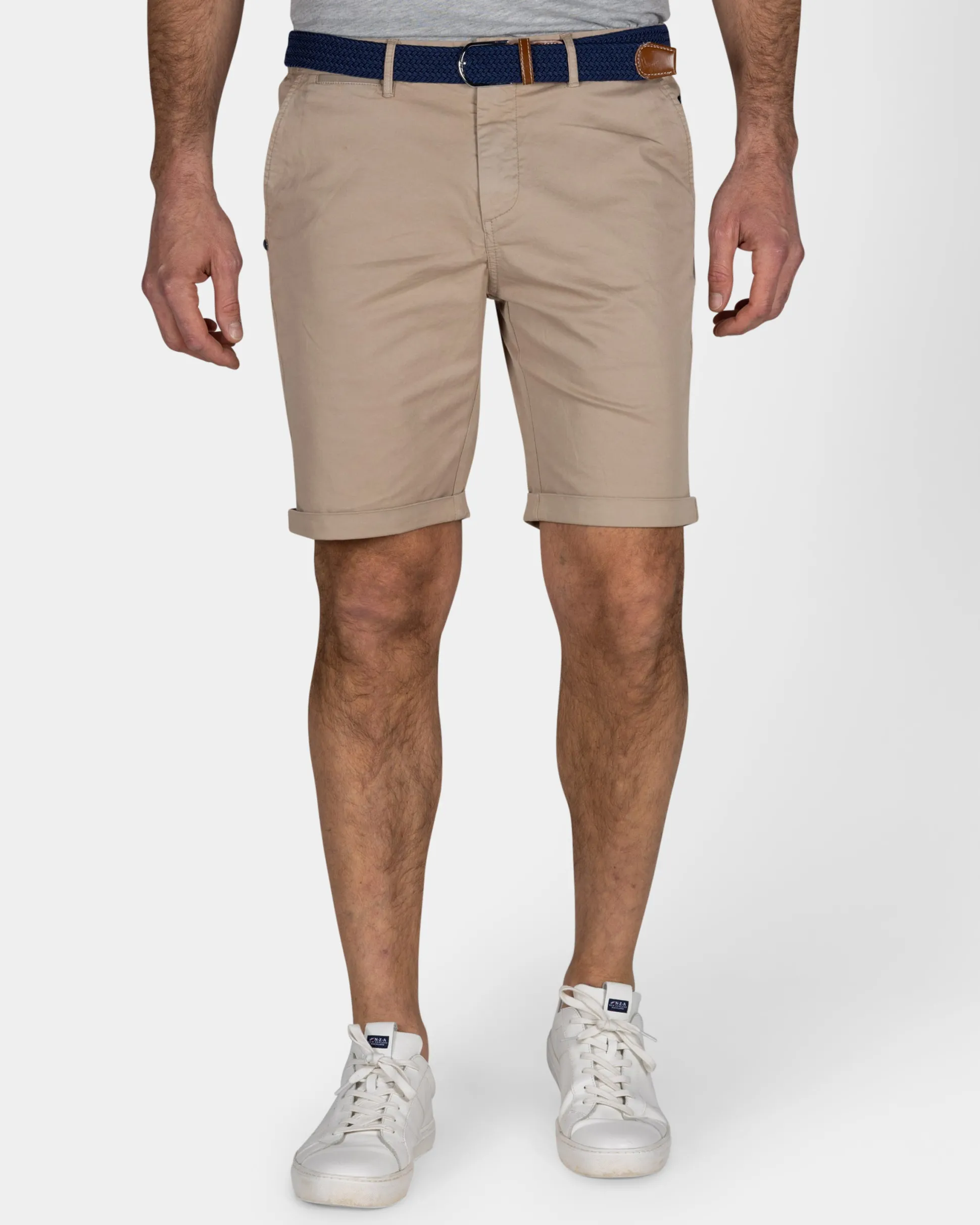 Sand-Colored Cotton Chino Shorts