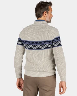 Sand-colored knitted cotton pullover - Shimmering Sand