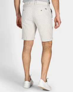 Sand-Colored Striped Chino Shorts