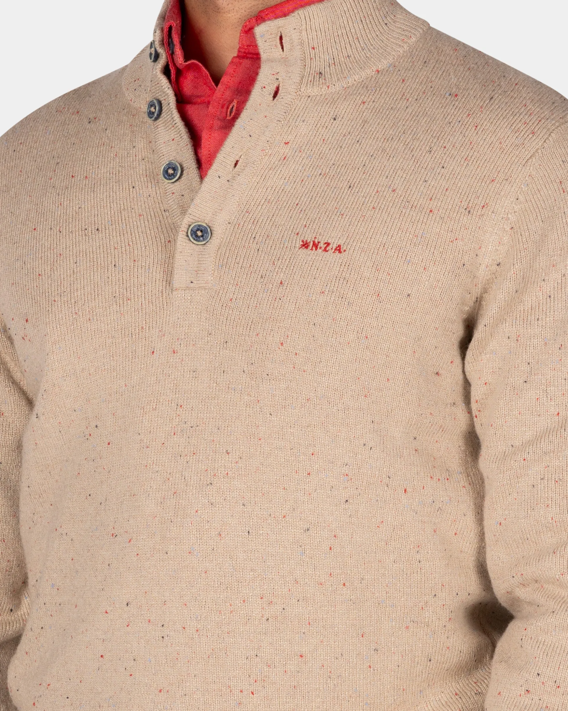 Sand-colored sweater with buttons - Shimmering Sand