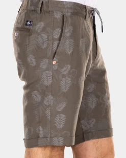 Short linen chinos - Misty Army