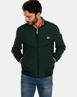 Softshell stretch bomber jacket - Dark Pine