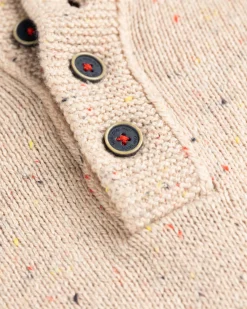 Solid coloured button jumper Brownlee - Sea Silt Sand