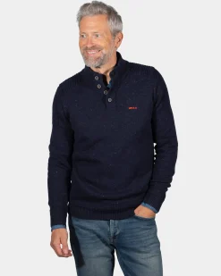 Solid coloured button jumper Brownlee - Ink Navy