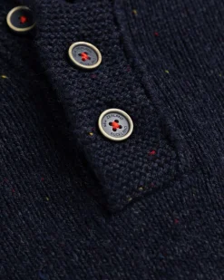 Solid coloured button jumper Brownlee - Ink Navy