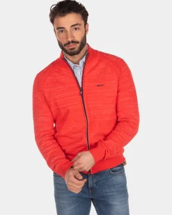Solid coloured cardigan - Orange Red