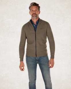 Solid coloured cotton cardigan