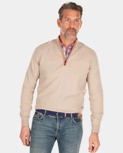 Solid coloured cotton jumper - Shimmering Sand