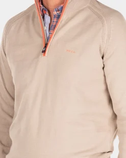 Solid coloured cotton jumper - Shimmering Sand