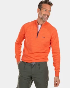Solid coloured cotton jumper - Golden Orange