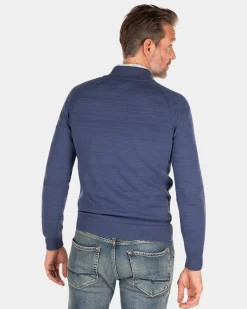 Solid coloured cotton jumper - Dusk Navy
