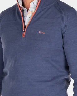 Solid coloured cotton jumper - Dusk Navy