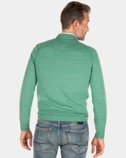Solid coloured cotton jumper - Amazon Green