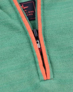 Solid coloured cotton jumper - Amazon Green