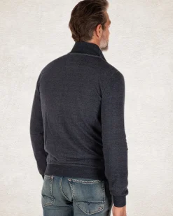 Solid coloured cotton stretch cardigan Navy