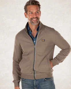 Solid coloured cotton stretch cardigan green