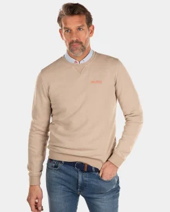 Solid coloured crew neck sweat - Shimmering Sand