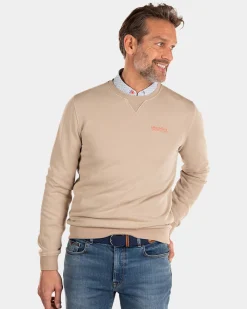 Solid coloured crew neck sweat - Shimmering Sand