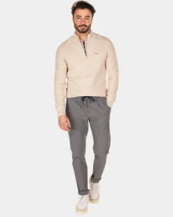 Solid coloured half zip jumper - Shimmering Sand