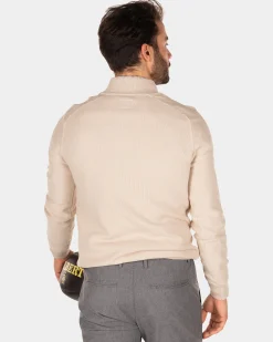 Solid coloured half zip jumper - Shimmering Sand