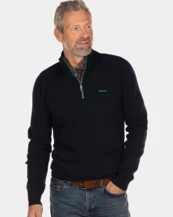 Solid coloured half zip jumper Oroua - Steady Navy